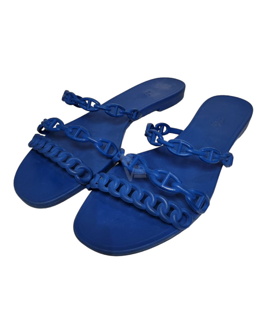 Hermes Rivage Sandals Blue Size 41/27