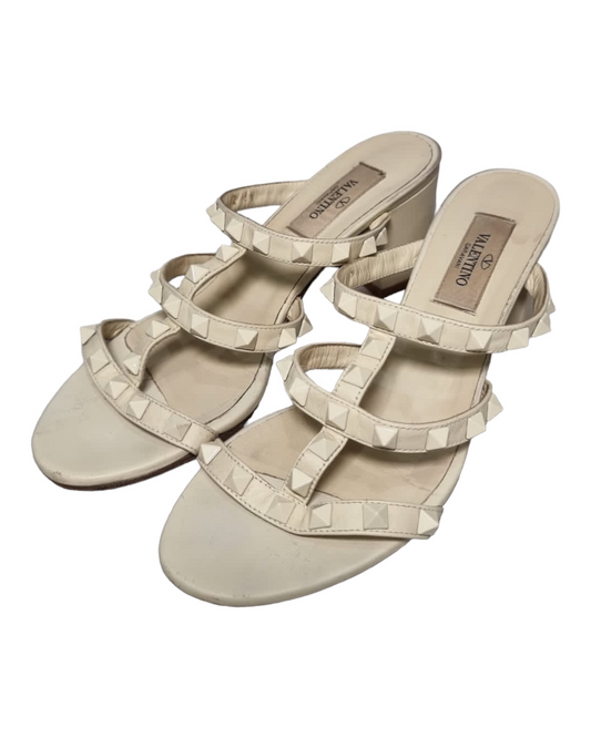 Valentino Rockstud Chunky Sandals Ivory Size 36/23,5