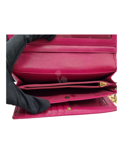 MCM Long Wallet Fuchsia Size 19x10