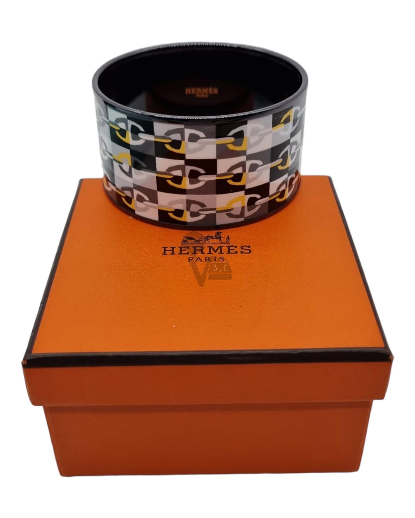 Hermes Enamel Bracelet Black Multicolor