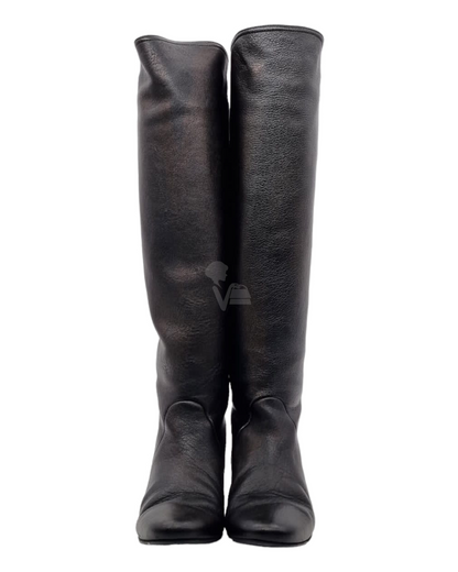 Lanvin Leather Boots Black Size 37,5